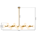 Ver imagem 6 de Luminária Pendente Lustre Jabuticaba Moon Dourado com Bolas Globos Esferas Opaco Leitoso Moderno Lux