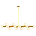 Ver imagem 2 de Luminária Pendente Lustre Jabuticaba Moon Dourado com Bolas Globos Esferas Opaco Leitoso Moderno Lux