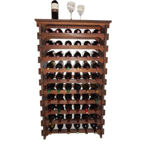 Adega Madeira Vinho 60 Garrafas Mesinha Cor Embuia C06