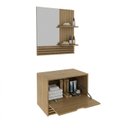 Ver imagem 4 de Conjunto para Banheiro Balcão com Espelho sem Cuba 60cm 3689 Bn Marrom/Amêndoa