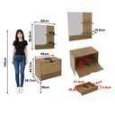 Ver imagem 3 de Conjunto para Banheiro Balcão com Espelho sem Cuba 60cm 3689 Bn Marrom/Amêndoa