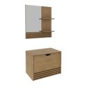 Ver imagem 2 de Conjunto para Banheiro Balcão com Espelho sem Cuba 60cm 3689 Bn Marrom/Amêndoa