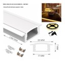 Ver imagem 1 de Perfil Alumínio Branco Embutir + Fita Led Quente + Fonte 2m