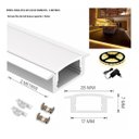 Ver imagem 1 de Perfil Alumínio Branco Embutir + Fita Led Quente + Fonte 2m