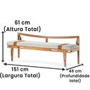 Ver imagem 3 de Banco Los Madeira Ozki 151 Cm Madeira Eucalipto Cedro Tecido Cinza