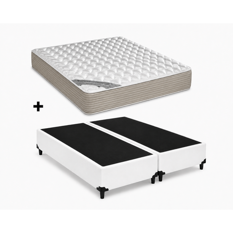 Cama Base Casal Bipartido Branco Colchão Tecnopedic Revolution New One Face 138x188 - Castor