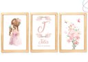 Ver imagem 4 de Quadros Decorativos Infantil Menina Aquarela Flores Cachorro:branca
