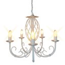 Ver imagem 3 de Lustre Envelhecido em Ferro Rustico para Sala de Jantar Grande - Branco