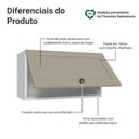 Ver imagem 3 de Armário Aéreo 60 cm 1 Porta Basculante Branco/Crema Vik Madesa