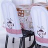 Kit 6 Capas de Cadeira + Toalha de Mesa + Cortina Sala de Jantar Cozinha Dos Sonhos Completa Estampa - 2