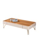 Ver imagem 2 de Mesa de Centro Decorativa Rennes Mdp/mdf Pés de Aço Off White/cinamomo G26 - Gran Belo