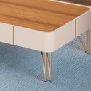 Ver imagem 4 de Mesa de Centro Decorativa Rennes Mdp/mdf Pés de Aço Off White/cinamomo G26 - Gran Belo