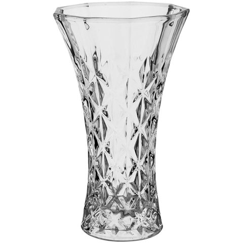 Vaso Loretta Decorativo Cachepô Enfeite  25x15x15cm Vidro Transp