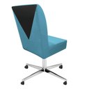 Ver imagem 2 de Kit 04 Cadeira Ana Giratória Metal Com Rodízio Suede Azul Turquesa E Sintético Preto