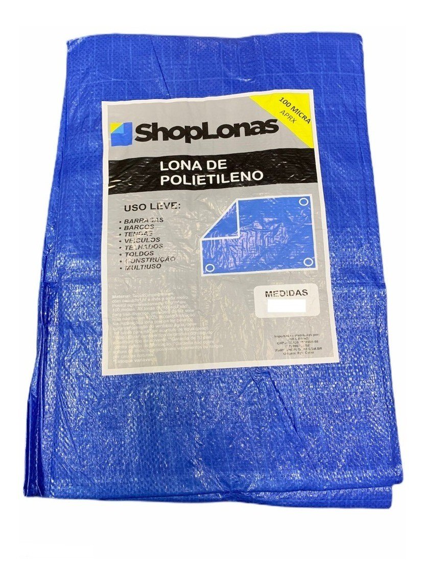 Lona Leve Multiuso Cargas Camping Azul 100 Micras - 5x5 - 1