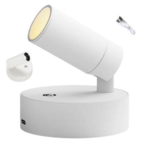 Luminaria Arandela 3 Tons Led Bateria Recarregavel Usb Parede Mesa Sala Quarto Cabeceira Leitura Est