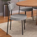 Ver imagem 3 de Kit 02 Cadeiras Sala de Jantar Kobe Estofada com Encosto Linho Cinza - Desk Design