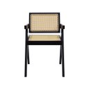 Ver imagem 3 de Kit 2 Cadeiras com Assento Encosto Rattan Base Madeira Preta