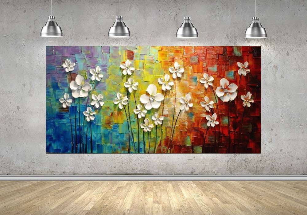 Quadro Pintura Tela Abstrato Moderno 2447: 60cm (A) x 120cm (L) - 4