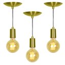 Ver imagem 1 de Kit 3 Pendente Tubo Cilindro Alumínio Dourado Fio 120cm