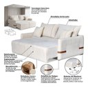 Ver imagem 3 de Sofá Cama Casal 2,06m Confortável Espaçoso 2 Lug Duetto D-26 Bege Liso