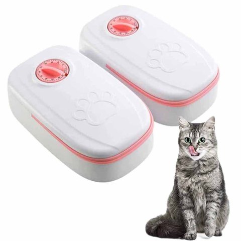 Alimentador Duplo Comedouro Inteligente Temporizador Raçao Agua Cachorro Gato Pet Bichos Alimentaçao