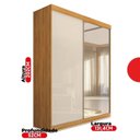 Ver imagem 3 de Guarda-Roupa Solteiro com Espelho 2 Portas de Correr e 2 Gavetas Peônia Yescasa Cinamomo/Off White Marrom
