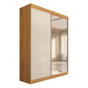 Ver imagem 2 de Guarda-Roupa Solteiro com Espelho 2 Portas de Correr e 2 Gavetas Peônia Yescasa Cinamomo/Off White