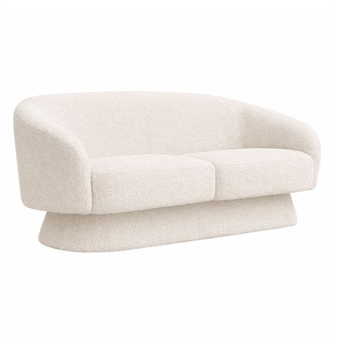 Sofá Solis 2 Lugares 150cm Bouclé Off White - Sallar Home