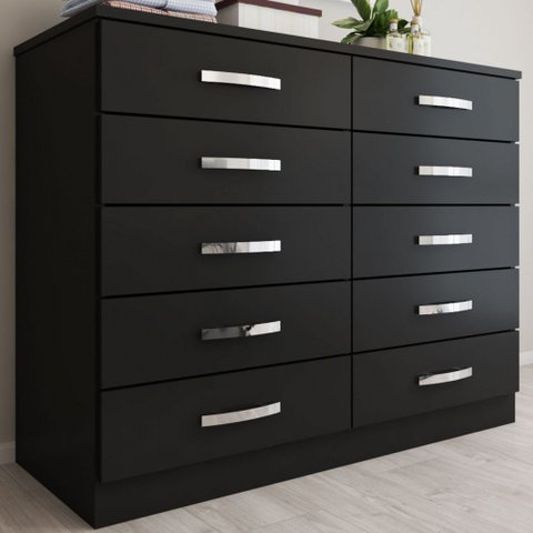 Cômoda 10 Gavetas Dunas Preto - Pnr Móveis