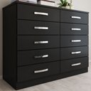 Ver imagem 1 de Cômoda 10 Gavetas Dunas Preto - Pnr Móveis