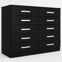 Ver imagem 3 de Cômoda 10 Gavetas Dunas Preto - Pnr Móveis