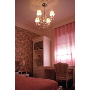 Lustre Pendente Harmonia Cristal 4 Braços para Led 57 Cm