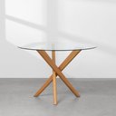 Ver imagem 7 de Conjunto Mesa de Jantar Thai Redonda Vidro Incolor - 1,10m + 4 Cadeira Nord Encosto Estofado Texture