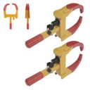Ver imagem 1 de Trava de Pneu Universal Kit 2 Uni Bloqueador de Roda Moto Carro Antifurto Seguranca Roubo Reboque Ve