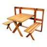 Conjunto Dobrável de Parede Para Churrasco 1m 2 Bancos Madeira Maciça Eucalipto - 1