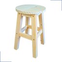 Ver imagem 5 de Banqueta Media Redonda Madeira Maciça de Pinus sem Pintura Super Resistente 1 Un Banco Cadeira