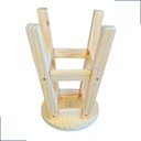 Ver imagem 6 de Banqueta Media Redonda Madeira Maciça de Pinus sem Pintura Super Resistente 1 Un Banco Cadeira