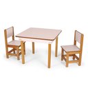 Ver imagem 2 de Mesa Infantil com 02 Cadeirinhas de Madeira Conjunto Lara Rosa até 04 Anos