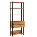 Ver imagem 3 de Kit 3 Estantes com Gaveteiro 73x185cm Freijó Preto Fosco Pradel