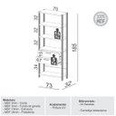 Ver imagem 4 de Kit 3 Estantes com Gaveteiro 73x185cm Freijó Preto Fosco Pradel