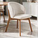 Ver imagem 4 de Kit 06 Cadeiras de Jantar e Estar Living Estofada Mia L02 Bouclê Cru - Lyam Decor