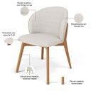 Ver imagem 5 de Kit 06 Cadeiras de Jantar e Estar Living Estofada Mia L02 Bouclê Cru - Lyam Decor