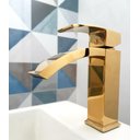 Ver imagem 1 de Torneira Banheiro Monocomando Cascata Luxo Baixa Dourada