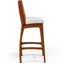 Ver imagem 7 de Kit 03 Banquetas Altas Cozinha Sala Jantar Fixa Mila B04 Couríssimo Camel Corano Branco - Lyam