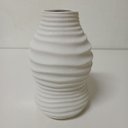 Ver imagem 5 de Vaso Decorativo de Cerâmica Marfim 30x18x18cm Enfeite Sala Mesa Estante Aparador