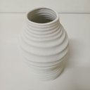 Ver imagem 4 de Vaso Decorativo de Cerâmica Marfim 30x18x18cm Enfeite Sala Mesa Estante Aparador