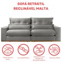 Ver imagem 7 de Sofá Retrátil Reclinável 210 cm Malta Linho Cinza