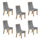Ver imagem 1 de Kit de 6 Cadeiras para Sala de Jantar Luna Cinza/Cinamomo/Linho Prata