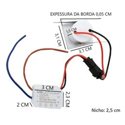 Mini Spot de embutir Elysa 1w bivolt Móvel Sala de Tv Closet - BRANCA - 4